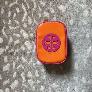 Tory Burch Orange and Pink Logo Case